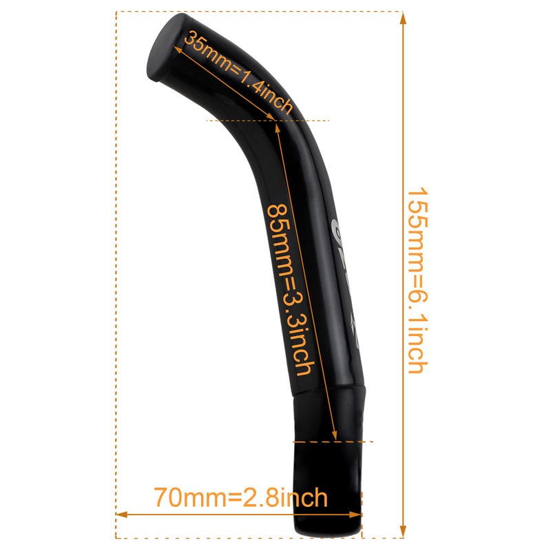 Venzo Bicycle Handlebar Extender for Mountain Hybrid Bike - Compatible with 7/8'â€™ 22.2mm - Flat Bar Ends with Plugs - 150mm - Ergonomic Design Lightweight & Durable - Gloss Black - Image 2